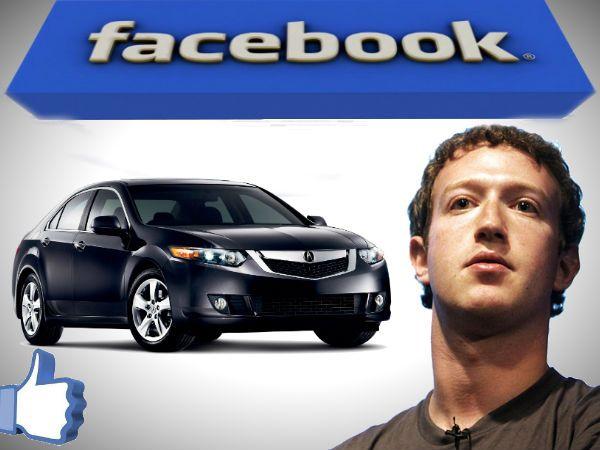 CEO of Facebook using a Honda Acura