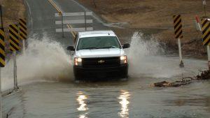 driving through water