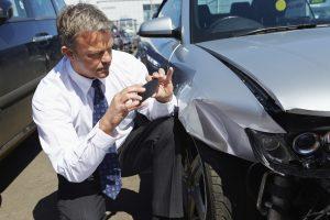 driver take photo of his accident car