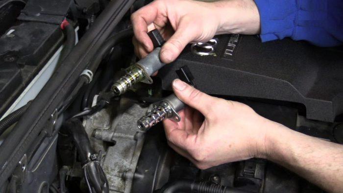 Process on how to replace a variable valve timing solenoid