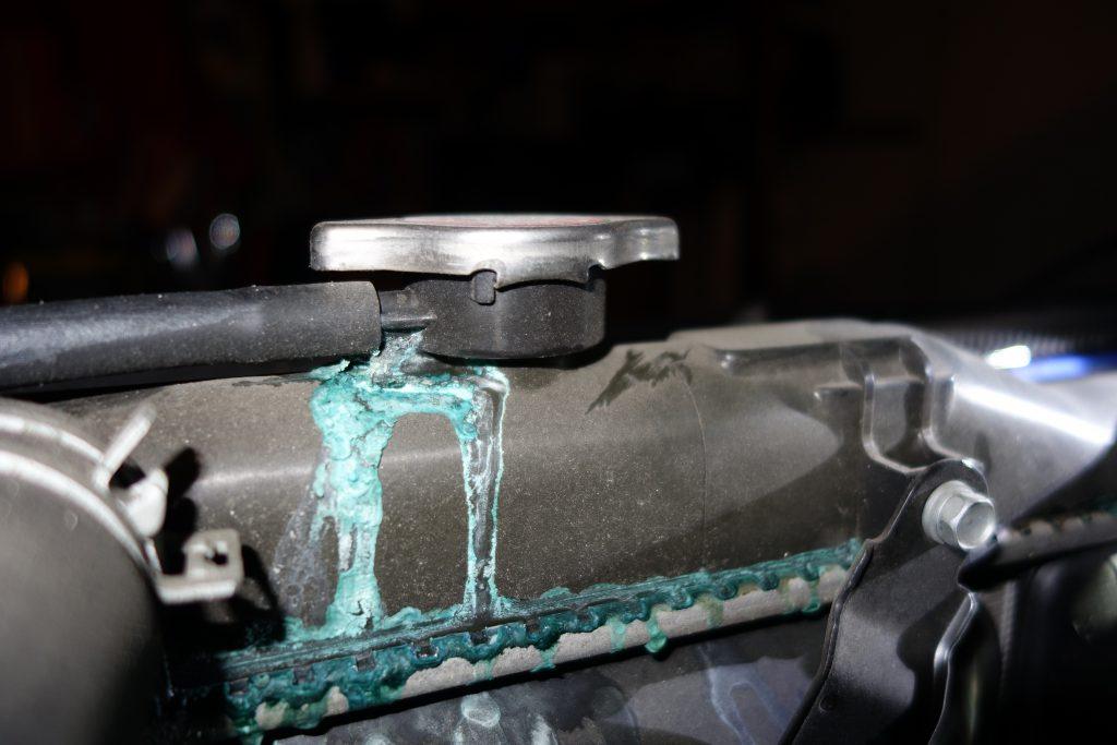 coolant-leak-behind-engine