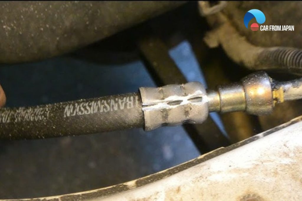 transmission lines to radiator leaking