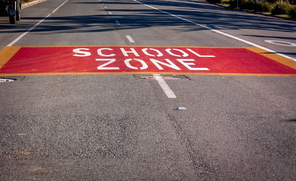 School zone pavement markings