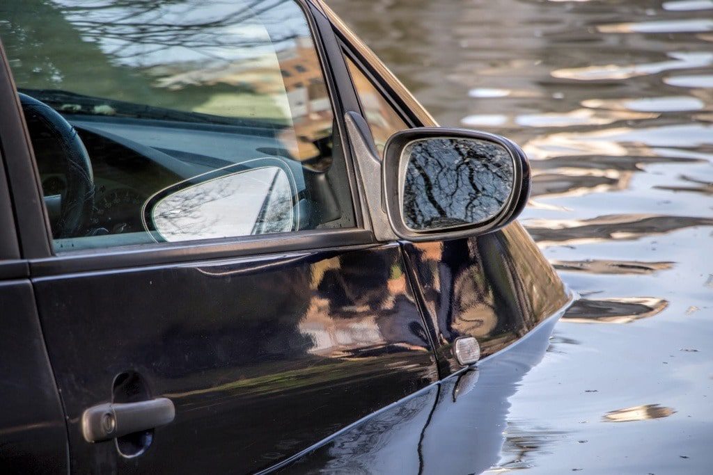 water damage on car