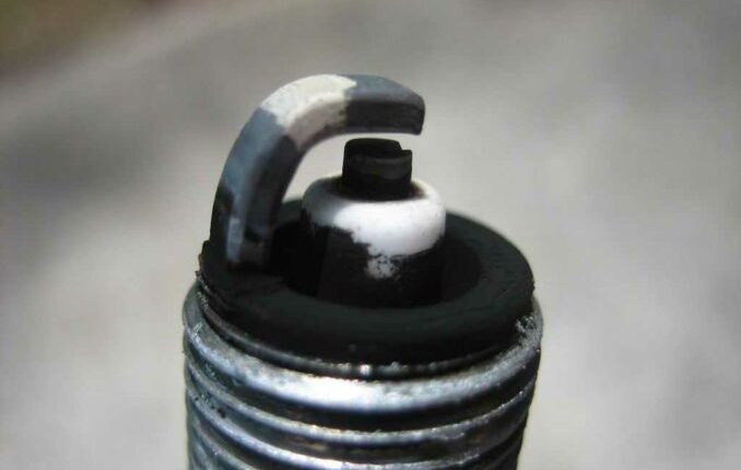 spark plug looks burnt