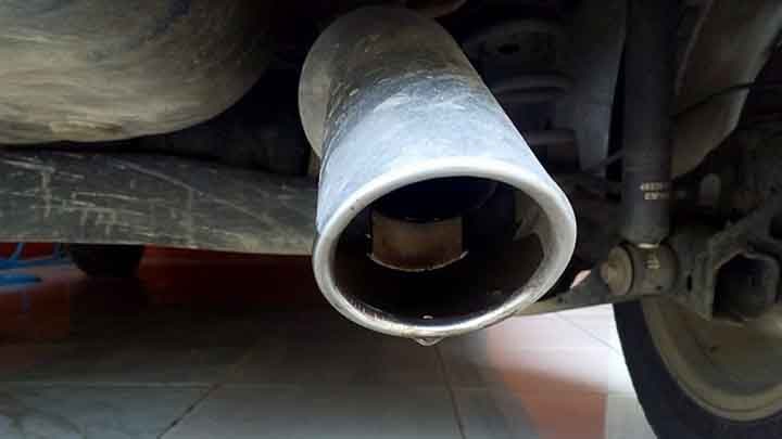 water coming out of exhaust while running