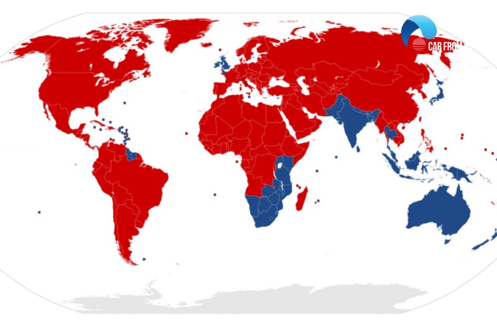 right hand driving countries