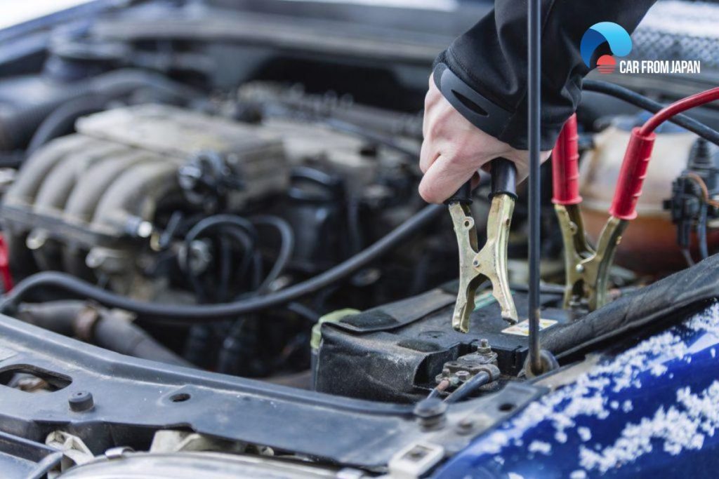 jump starting a car