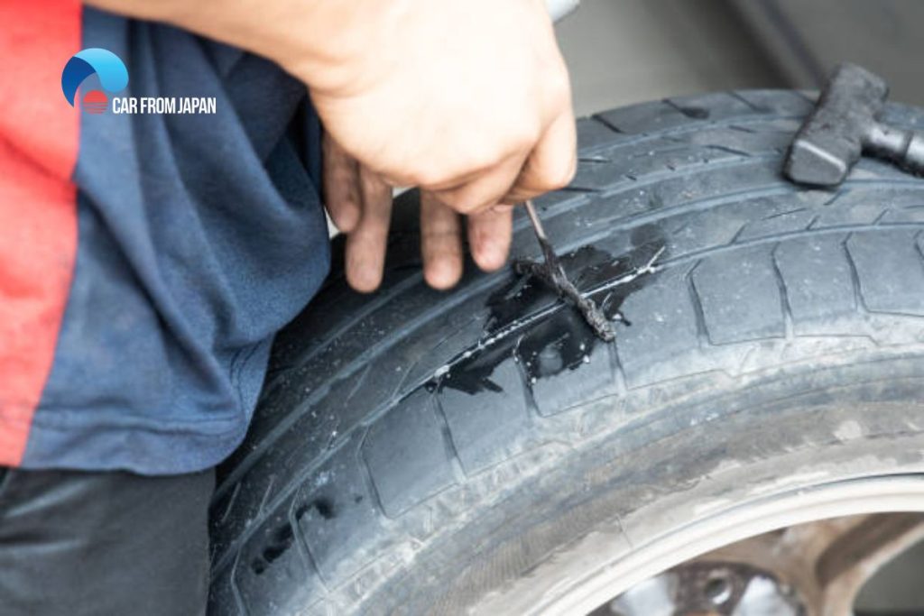 tire repair with plug