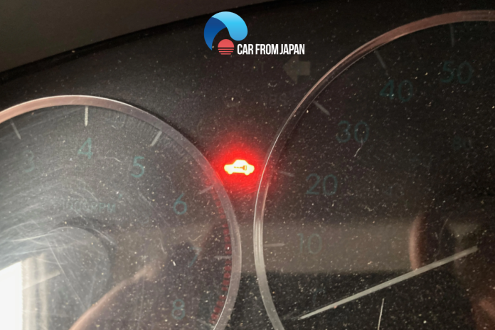 red light blinking in car